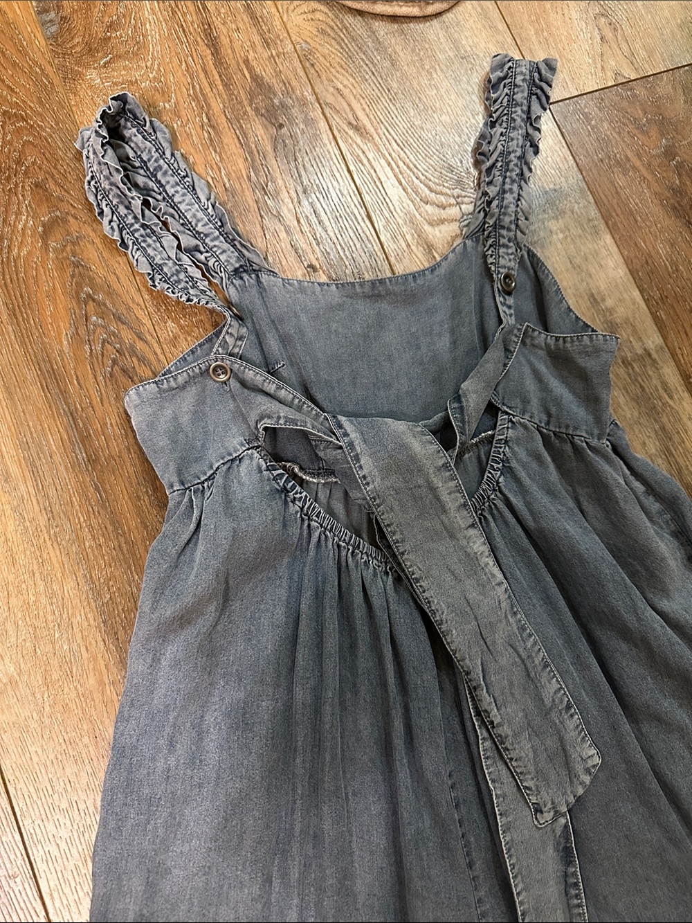 So me WIDE LEG JUMPSUIT romper W BACK tie Tencel cotton flowy size Small - Picture 6 of 6